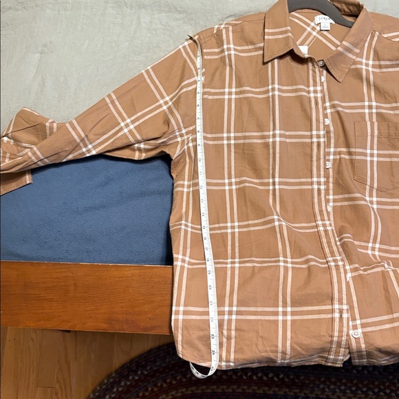 J. Crew Women's Brown Check Flannel Shirt - Picture 5 of 5